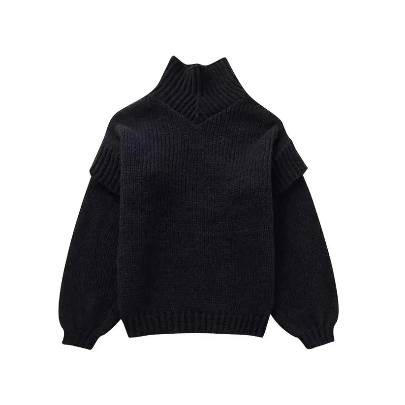 Levoire | Pull En Tricot Avec Col Roulé En Grande Taille Noir