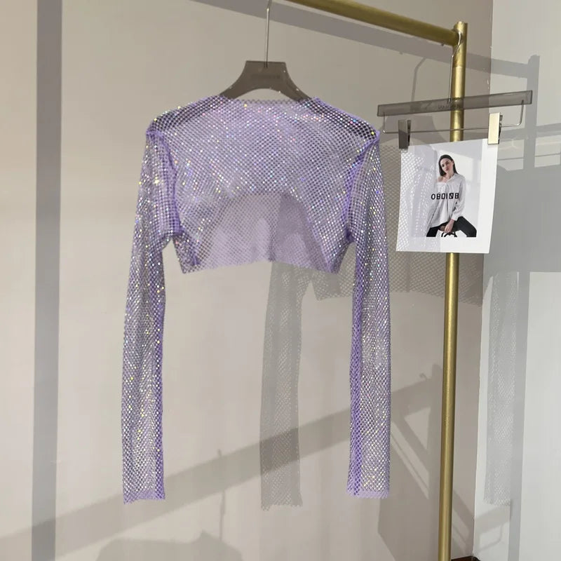 Levoire | Diamond Manches Longues Meshtop Lilas Taille unique