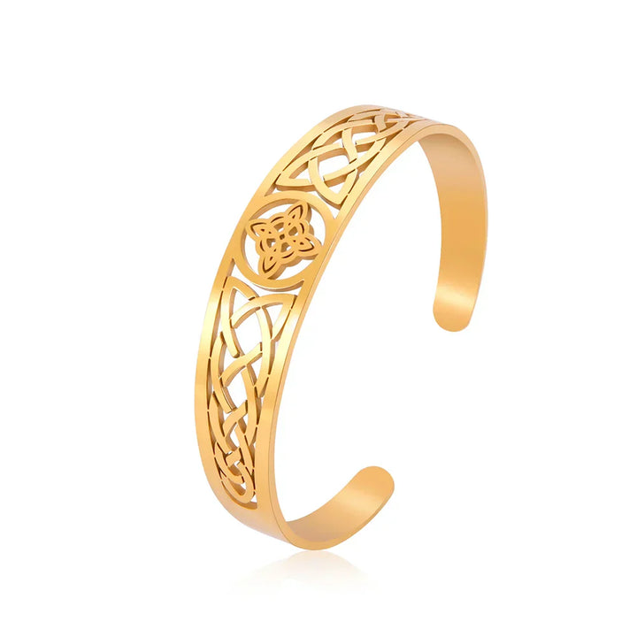 Levoire | Bracelet Ouvert En Nœud Creux Titane Jaune