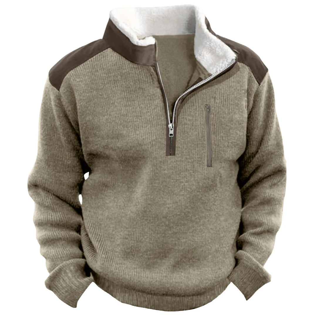 Levoire | Pull En Jersey Chaud Classique Khaki