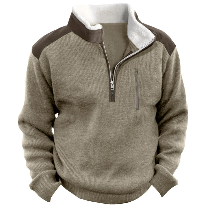 Levoire | Pull En Jersey Chaud Classique Khaki