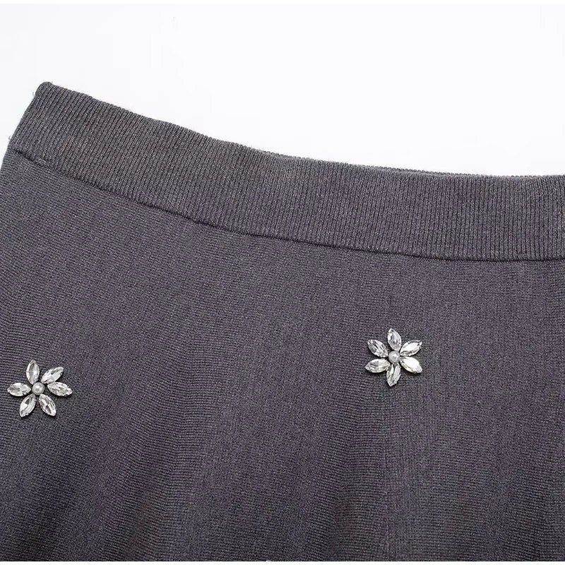Levoire | Robe Courte Avec Tricot Et Strass