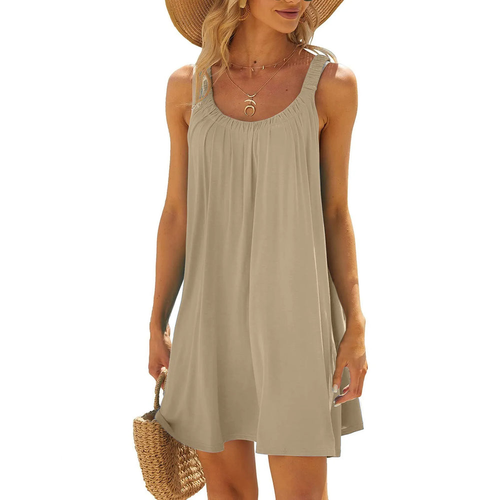 Levoire | Robe Mini Sans Manche Élégante Khaki