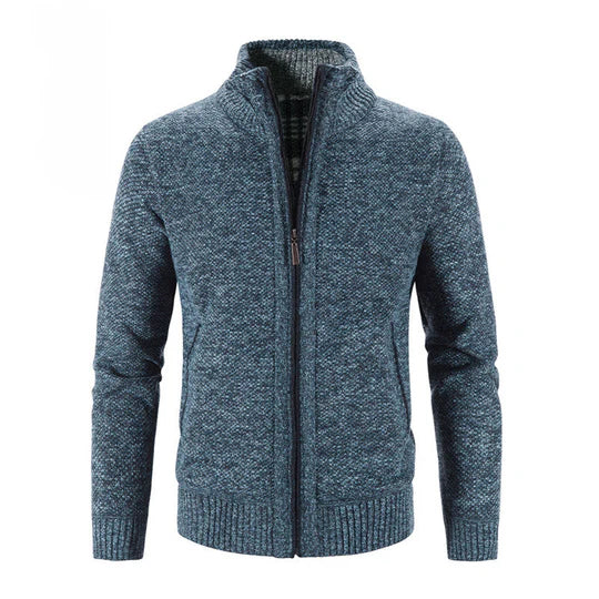 Levoire | Sweatshirt Chaud Avec Zip Pour Hommes Bleu