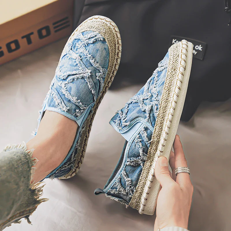Levoire | Espadrilles En Canevas Pour Hommes Bleu