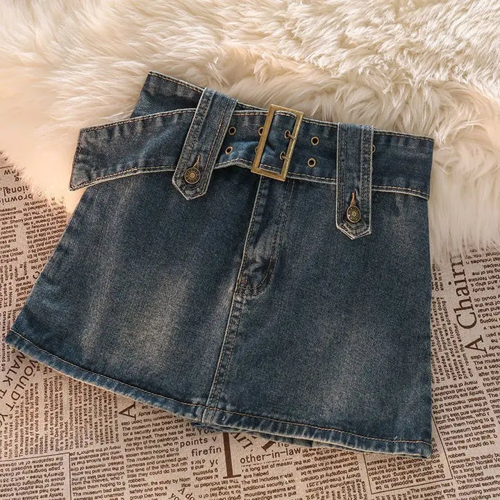 Levoire | Y2K Alinien Denim Ceinture Mini Jupe