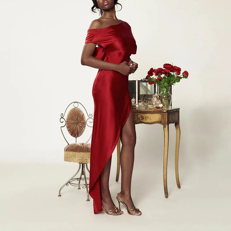 Levoire | Robe Maxi Fendue À Encolure Dégagée, À Dos Décolleté Et À Bretelles Droites