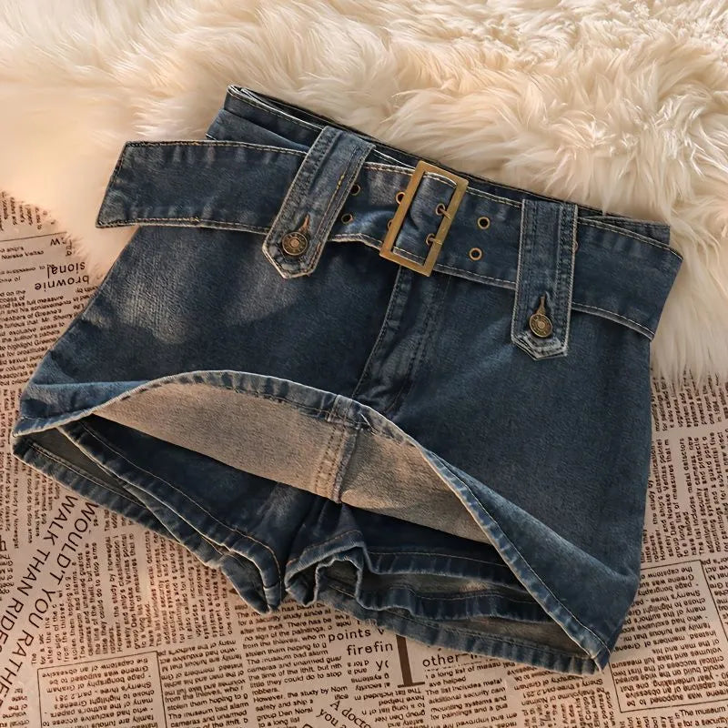Levoire | Y2K Alinien Denim Ceinture Mini Jupe