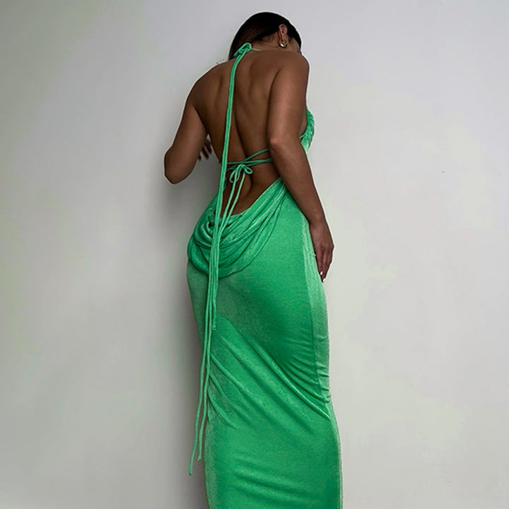 Levoire | Décolleté Dos Nu Dos Drapée Robe Maxi