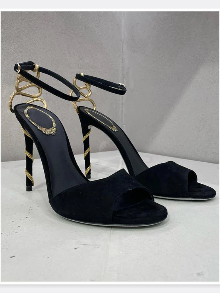 Levoire | Serpentine Talons Aiguilles Noirs Pour Une Démarche Élégante