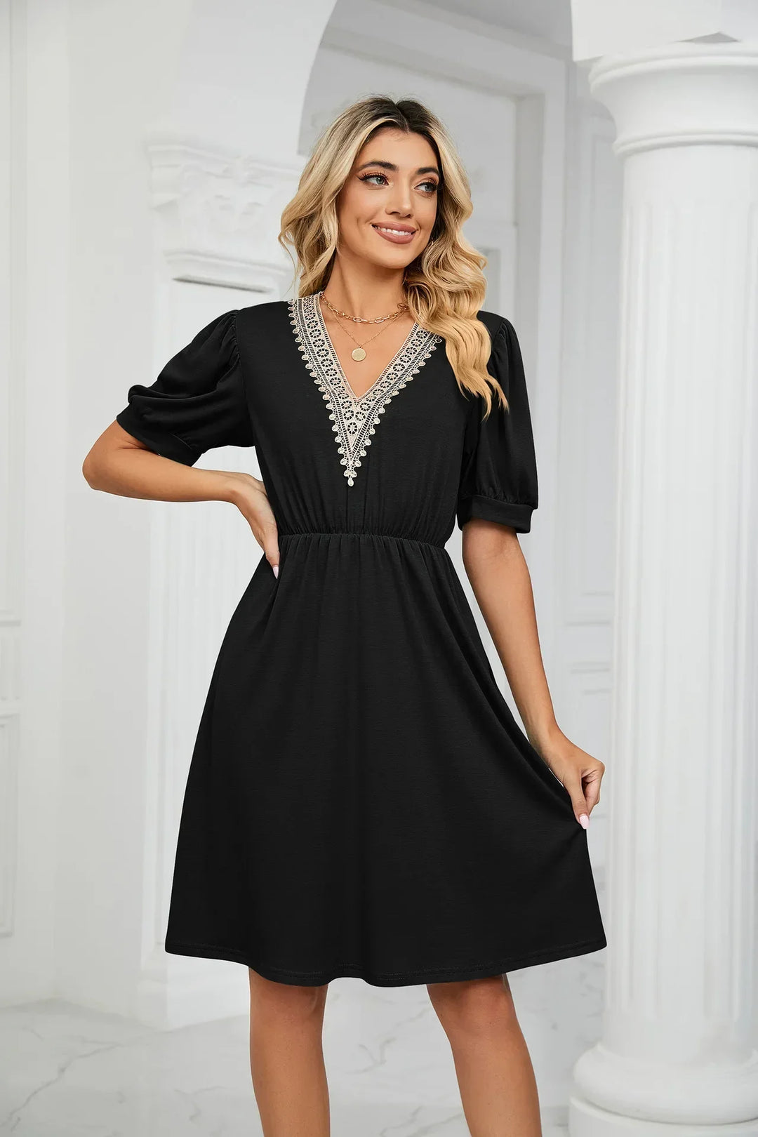 Levoire | Robe En Patchwork Simple Avec Des Pointes Pour Le Printemps/Été