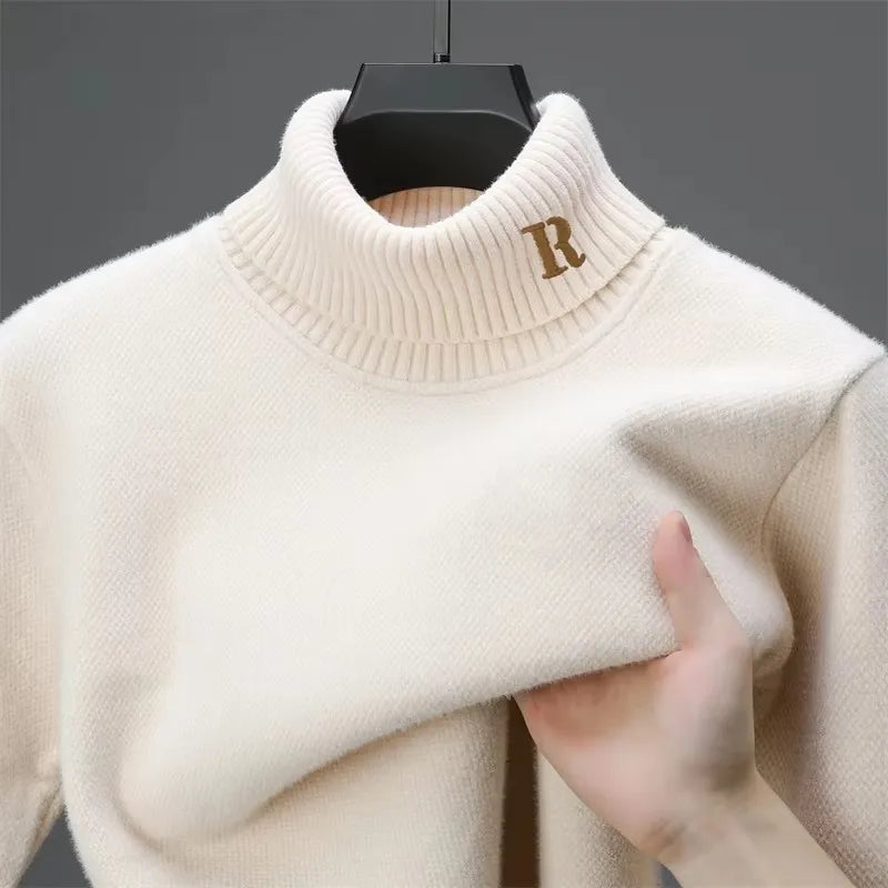 Levoire | Pull Tricoté Pour Homme Avec Broderie Beige
