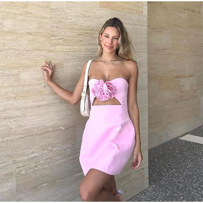 Levoire | Robe Mini À Trous En Fleurs 3D