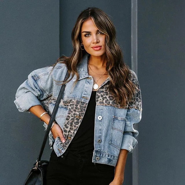 Levoire | Veste En Jeans Avec Patch Léopard
