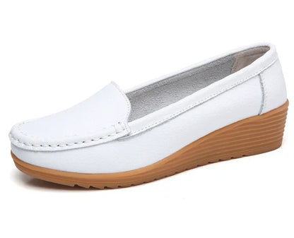 Levoire | Loafers Cuir Souple Pour Femmes Blanc