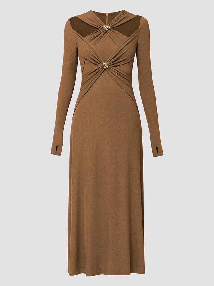 Levoire | V Décolleté Robe De Luxe BRAUN