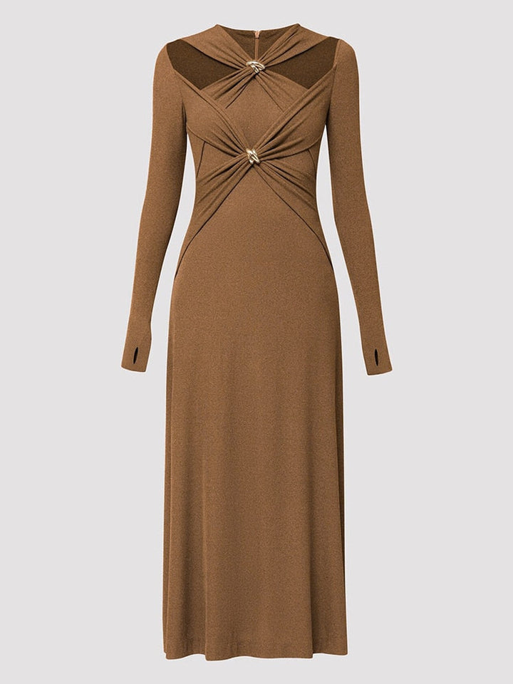 Levoire | V Décolleté Robe De Luxe BRAUN