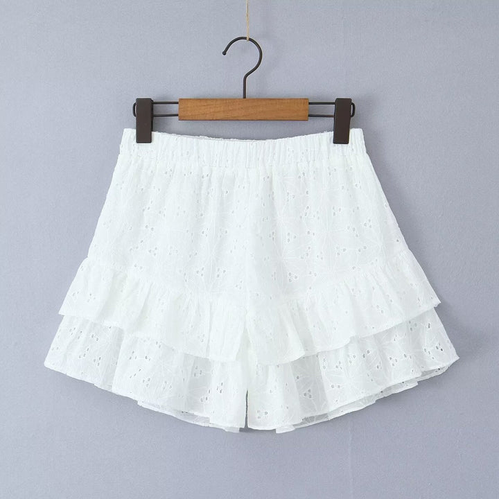 Levoire | Chemisier Blanc À Manches Longues Et Short En Ensemble