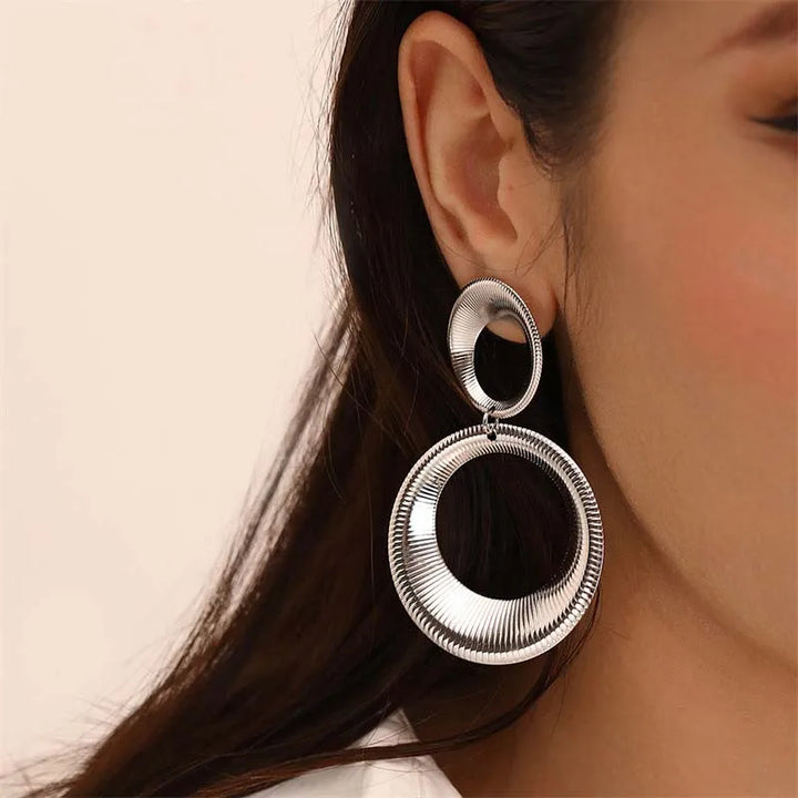 Levoire | Boucles Rondes Pendantes Argent-01