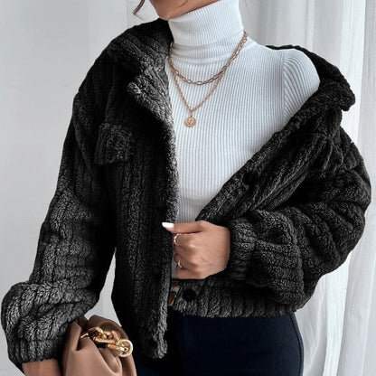 Levoire | Veste En Fleece Longue À Manches Avec Boutons Noir