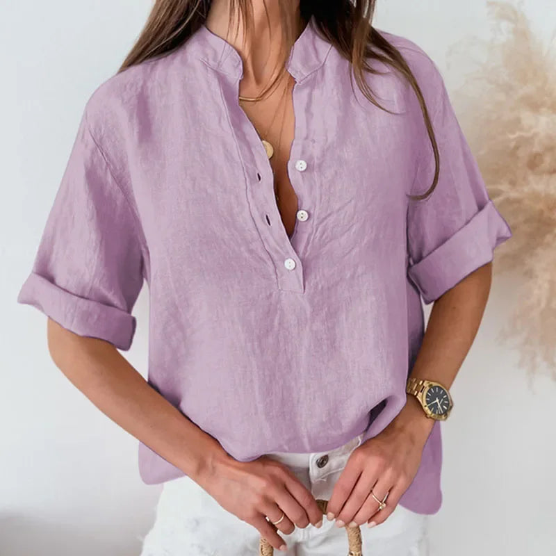 Levoire | Rennon T-Shirts Loose V Neck Et Manches Courtes Lilla