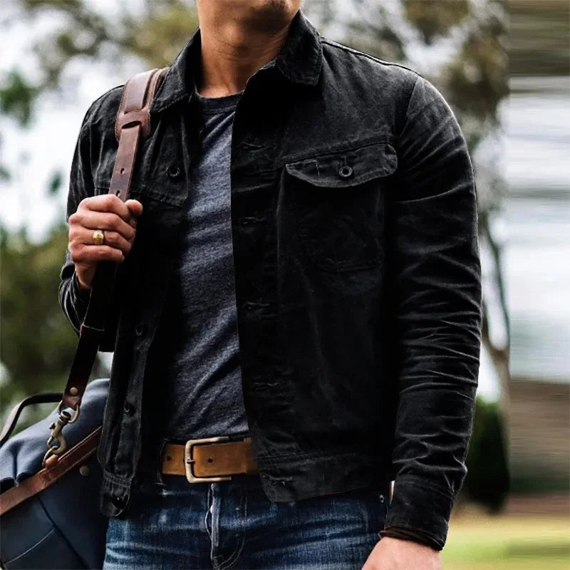 Levoire | Veste De Transition Élégante Pour Hommes Avec Col Noir