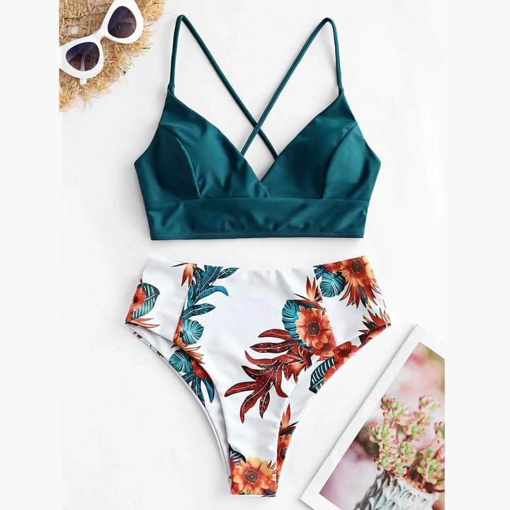 Levoire | Maillot De Bain Deux Pièces Au Style Féminin Vert