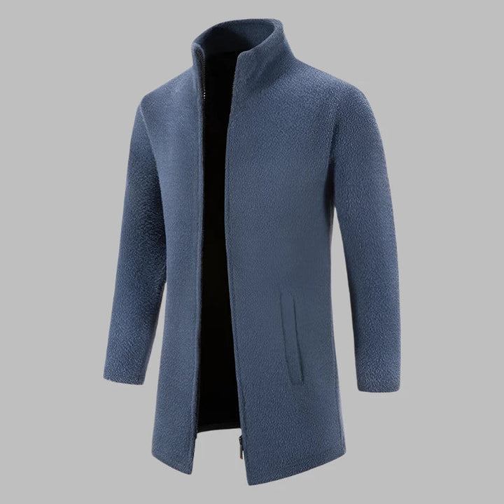 Levoire | Pull En Polaire Long Confortable Avec Zip Pour Hommes Bleu