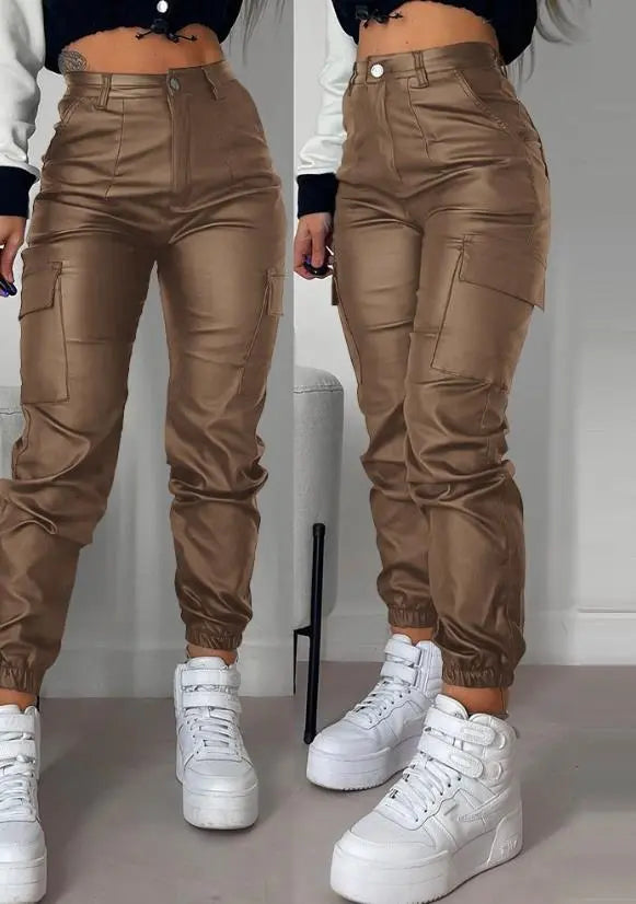 Levoire | Pantalon cargo en cuir Kreemi