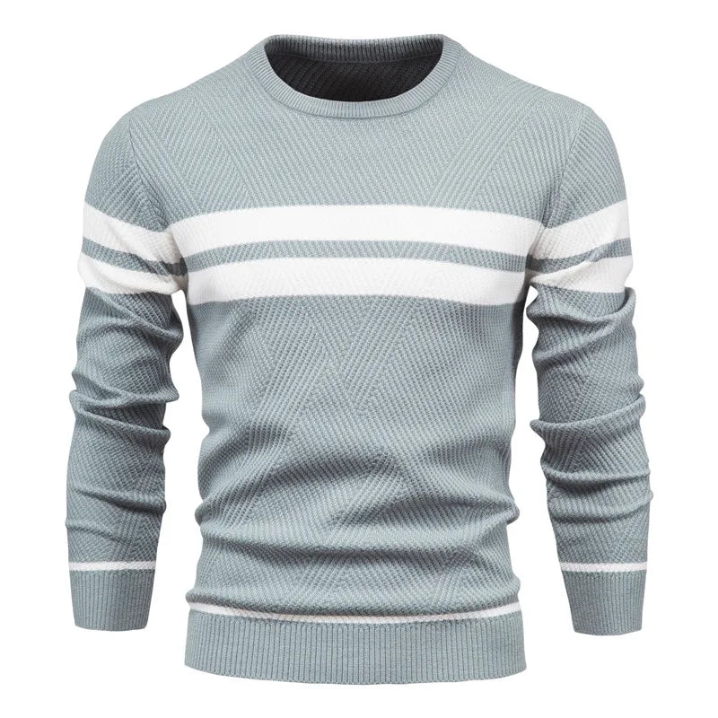 Levoire | Pull Homme Patchwork, Coupe Slim Bleu