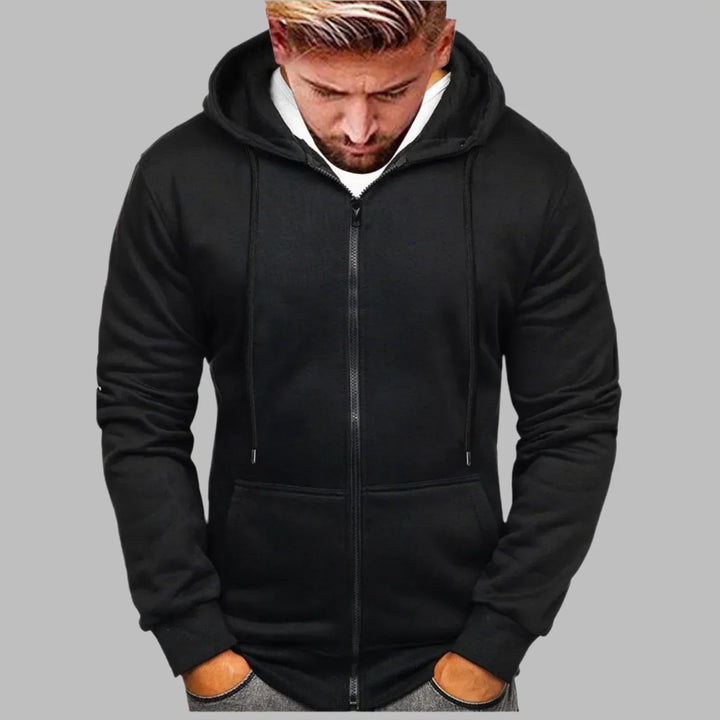 Levoire | Sweat À Capuche Pour Hommes Avec Zip Noir