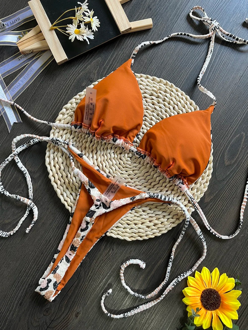 Levoire | Bikini Femme Léopard Sexy Orange