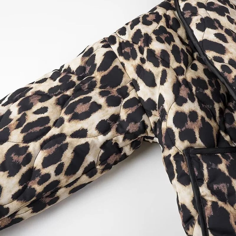 Levoire | Veste Bleue Avec Motif Léopard
