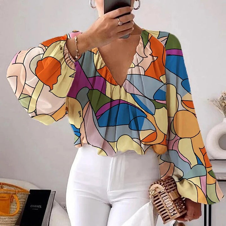 Levoire | Élégante Blouse Imprimée Orange