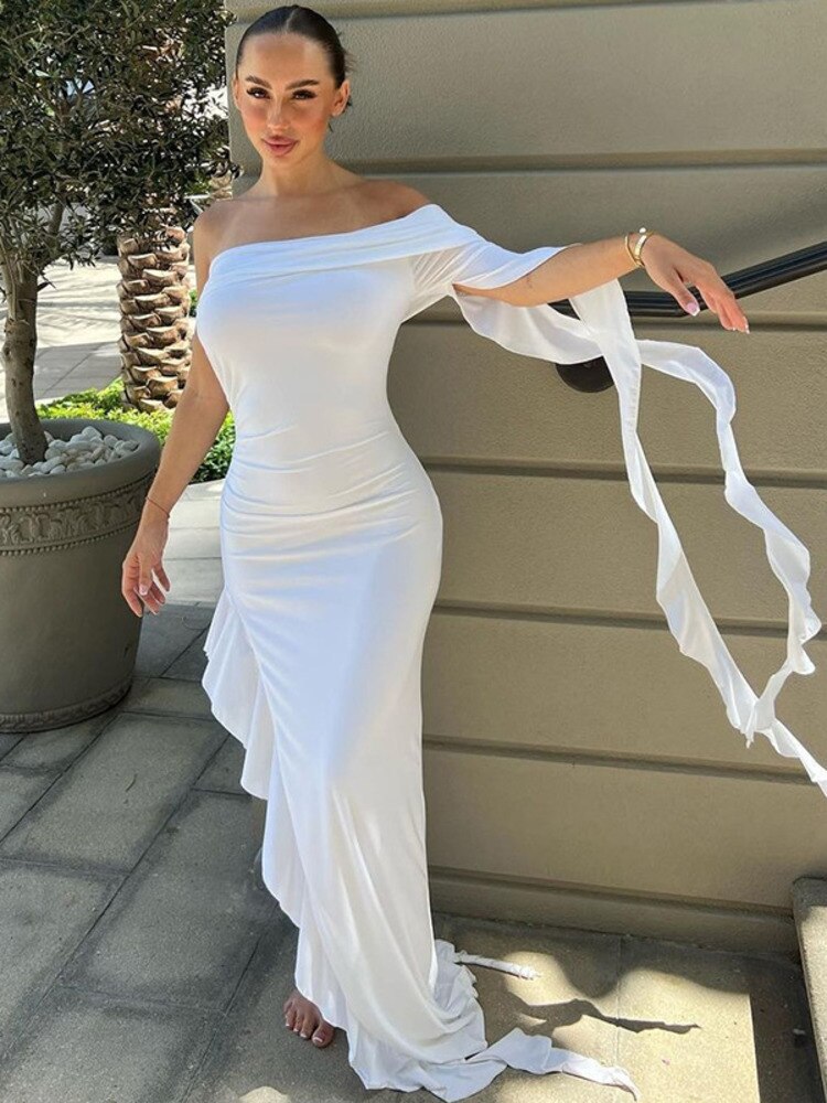 Levoire | Robes Maxi À Fente Haute Froncées