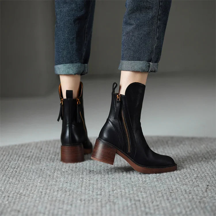 Levoire | Bottes en cuir avec une allure élégante Noir (Seulement quelques unités disponibles)