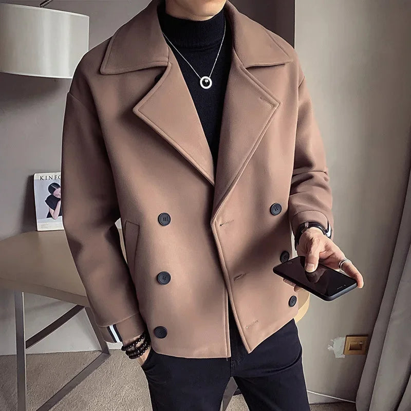 Levoire | Manteau Court Moderne Pour Homme Avec Col Khaki
