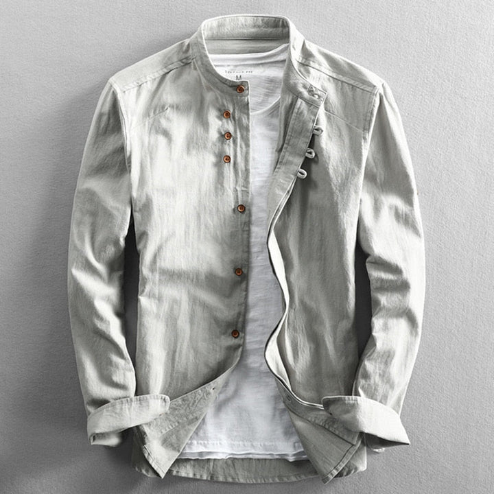 Levoire | Chemise Pour Homme À Manches Longues Décontractée Avec Plusieurs Boutons Gris