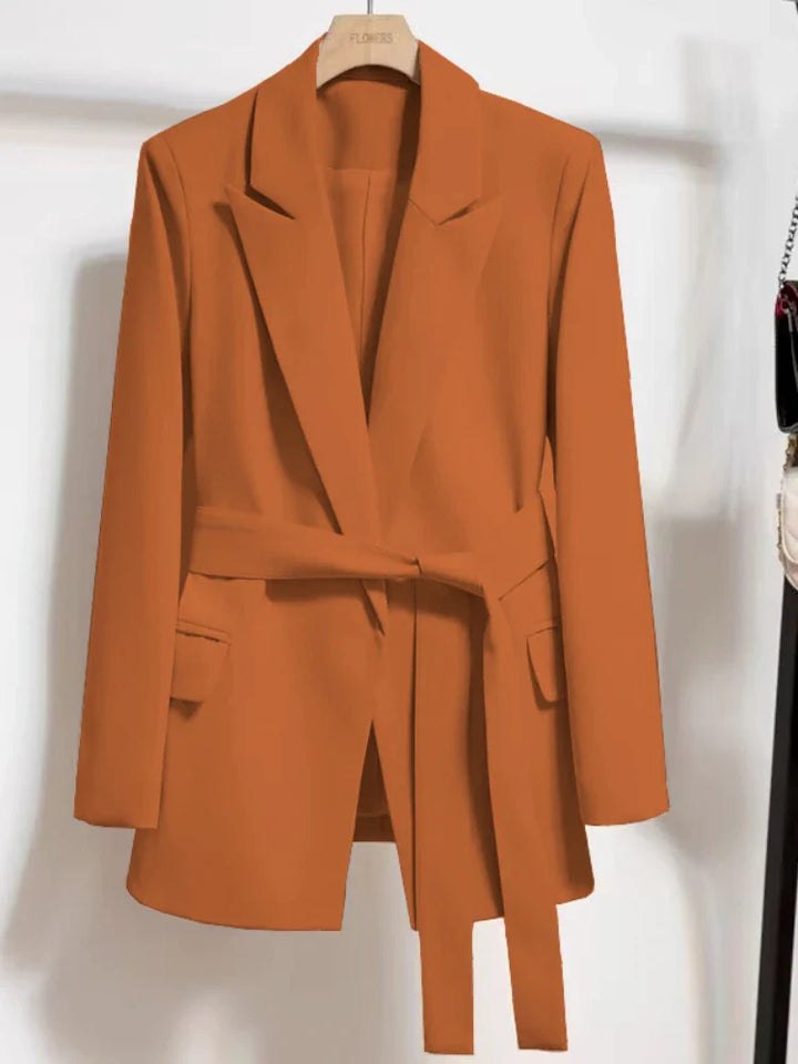 Levoire | Blazer Élégant Avec Ceinture Pour Un Look Moderne Rouge Orange