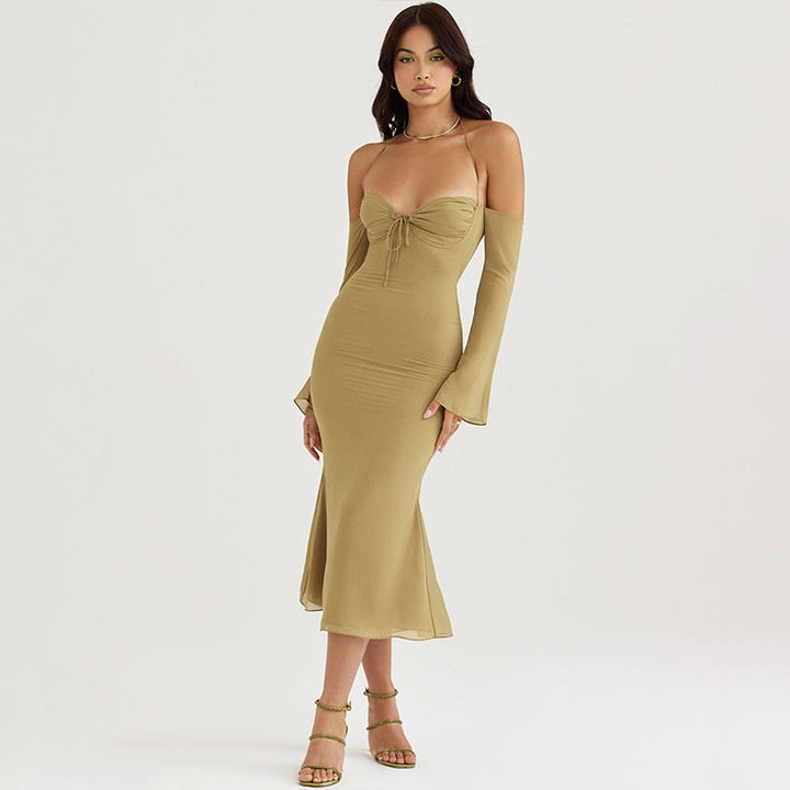 Levoire | Robes Midi Longues À Épaules Dénudées À Halter
