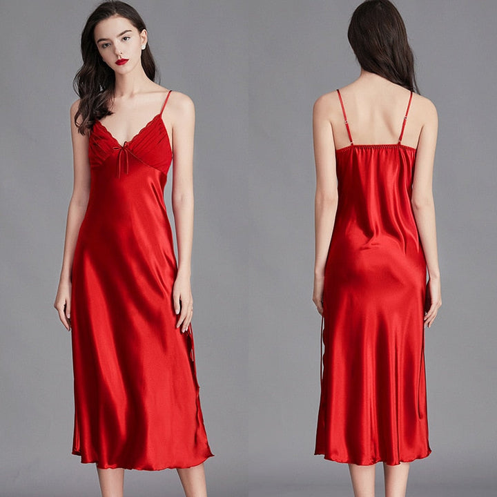 Levoire | Lingerie De Nuit Avec Bretelles Midi Rot