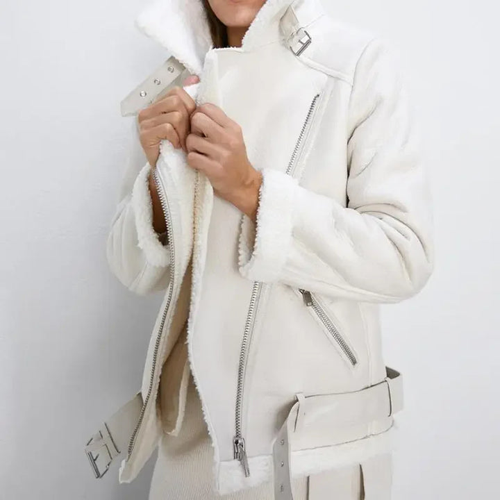 Levoire | Veste chaude en similicuir Beige