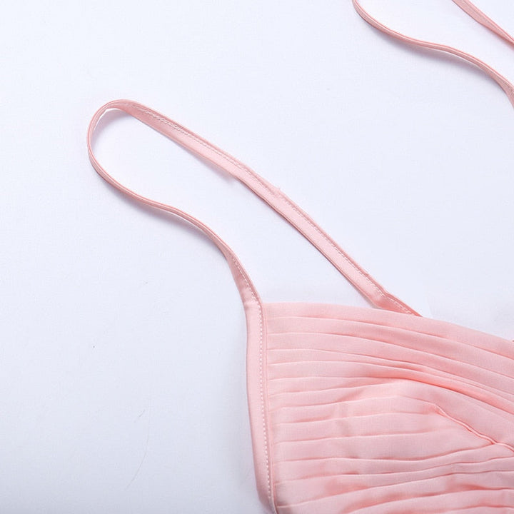 Levoire | Velours Spaghetti Dip V-Sans Manches Mini Robes