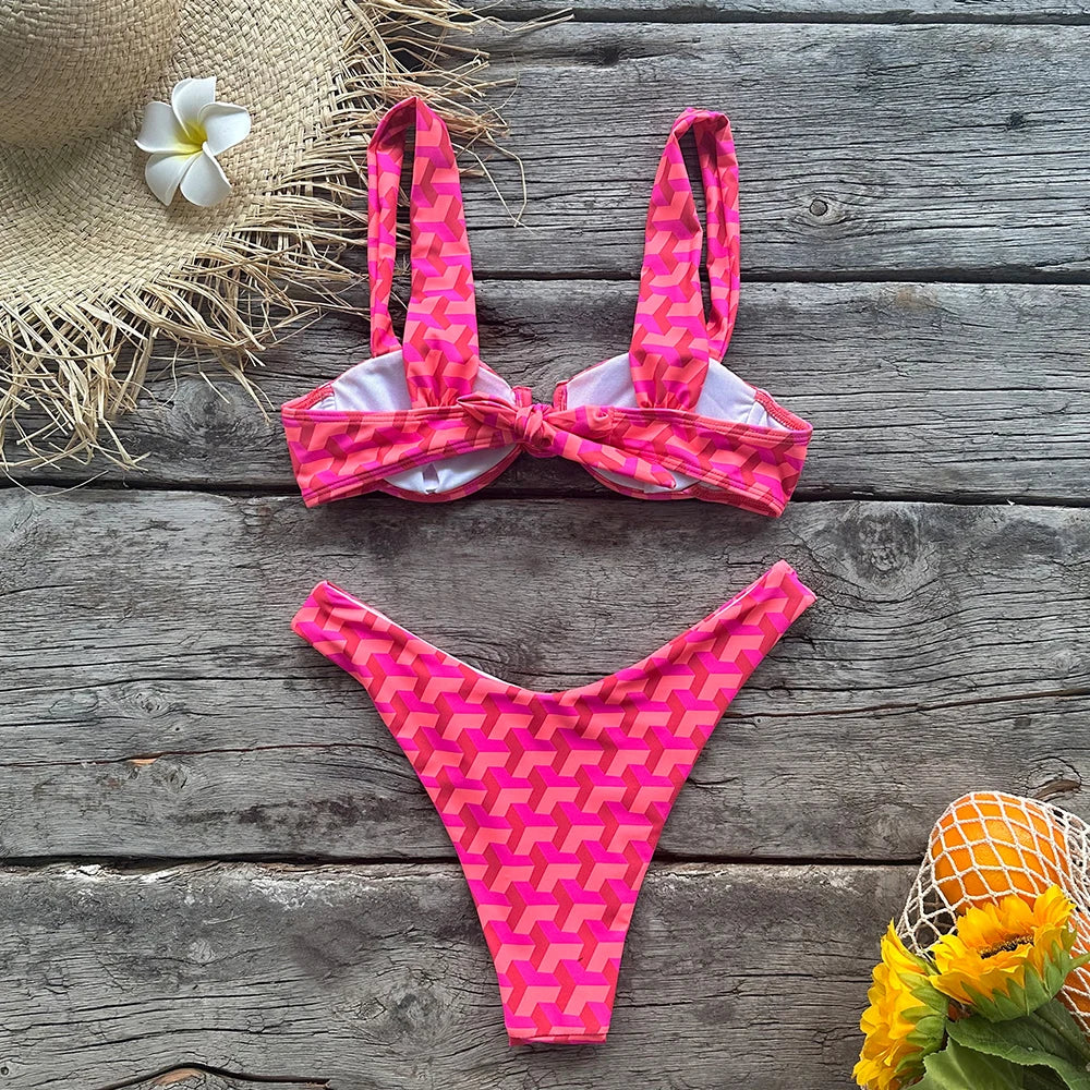 Levoire | Maillot De Bain Deux Pièces Avec Motifs Géométriques