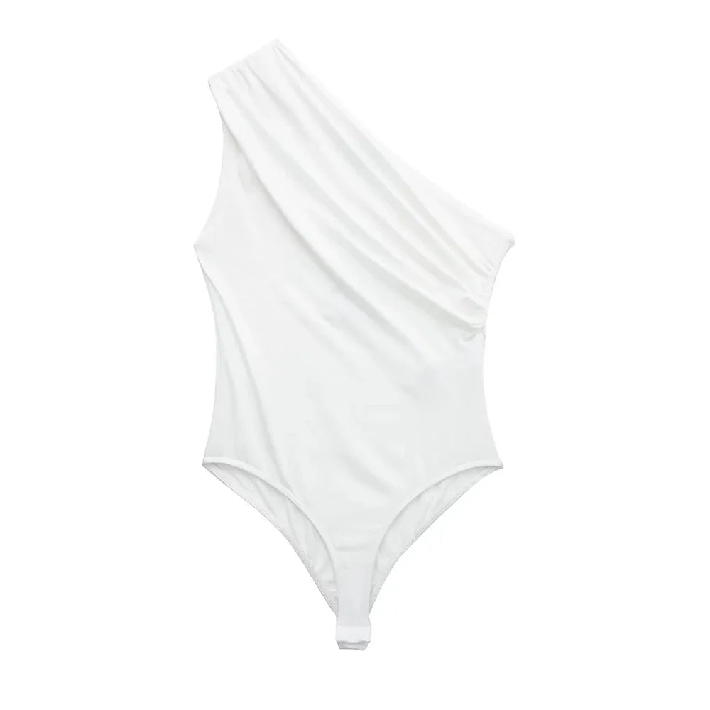 Levoire | Body Asymétrique Avec Fronce Décorative Blanc