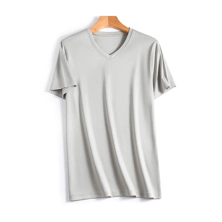 Levoire | Chemise en soie élégante Gris clair | V neck