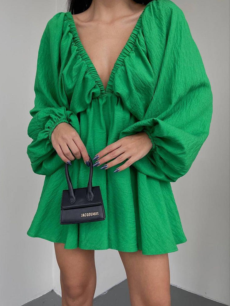 Levoire | Robe D'Été Élégante À Manches Longues Vert