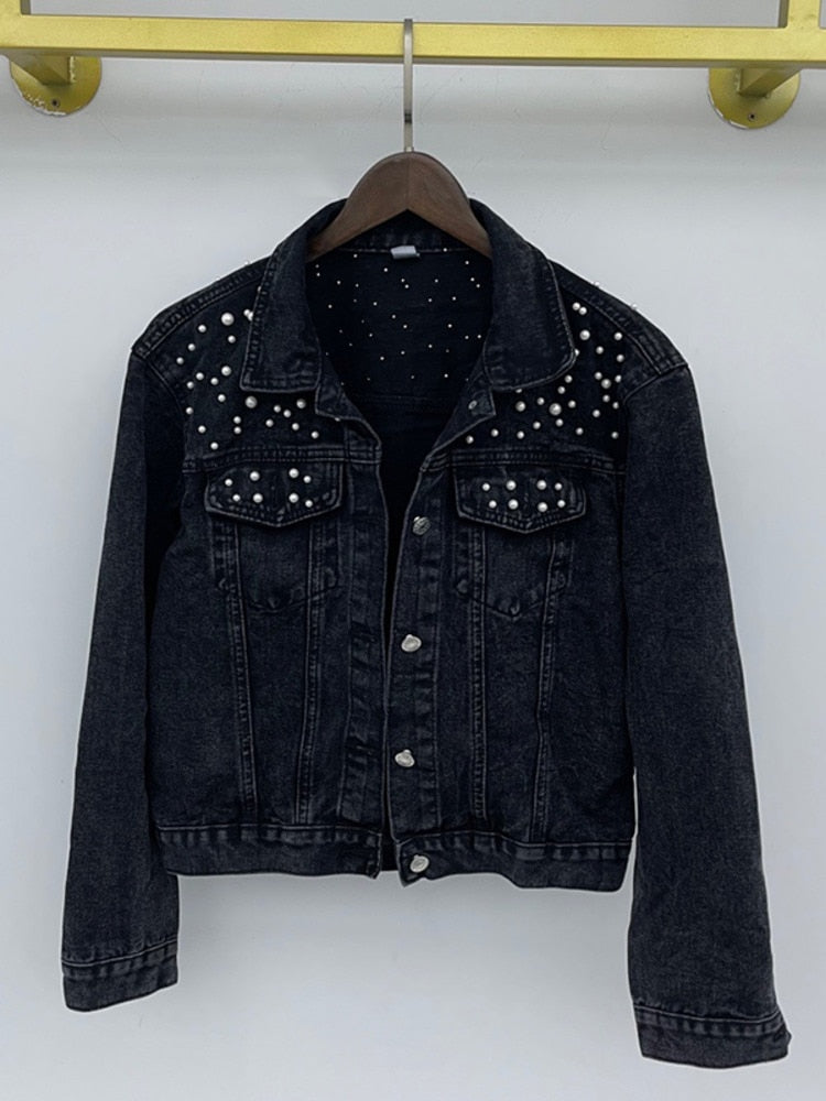 Levoire | Veste En Jean Décontractée Avec Perles
