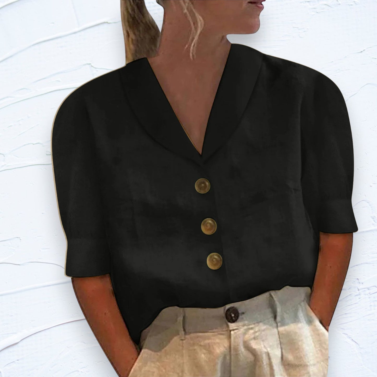 Levoire | Blouse Estivale Fluide Avec Coupe Moderne Noir
