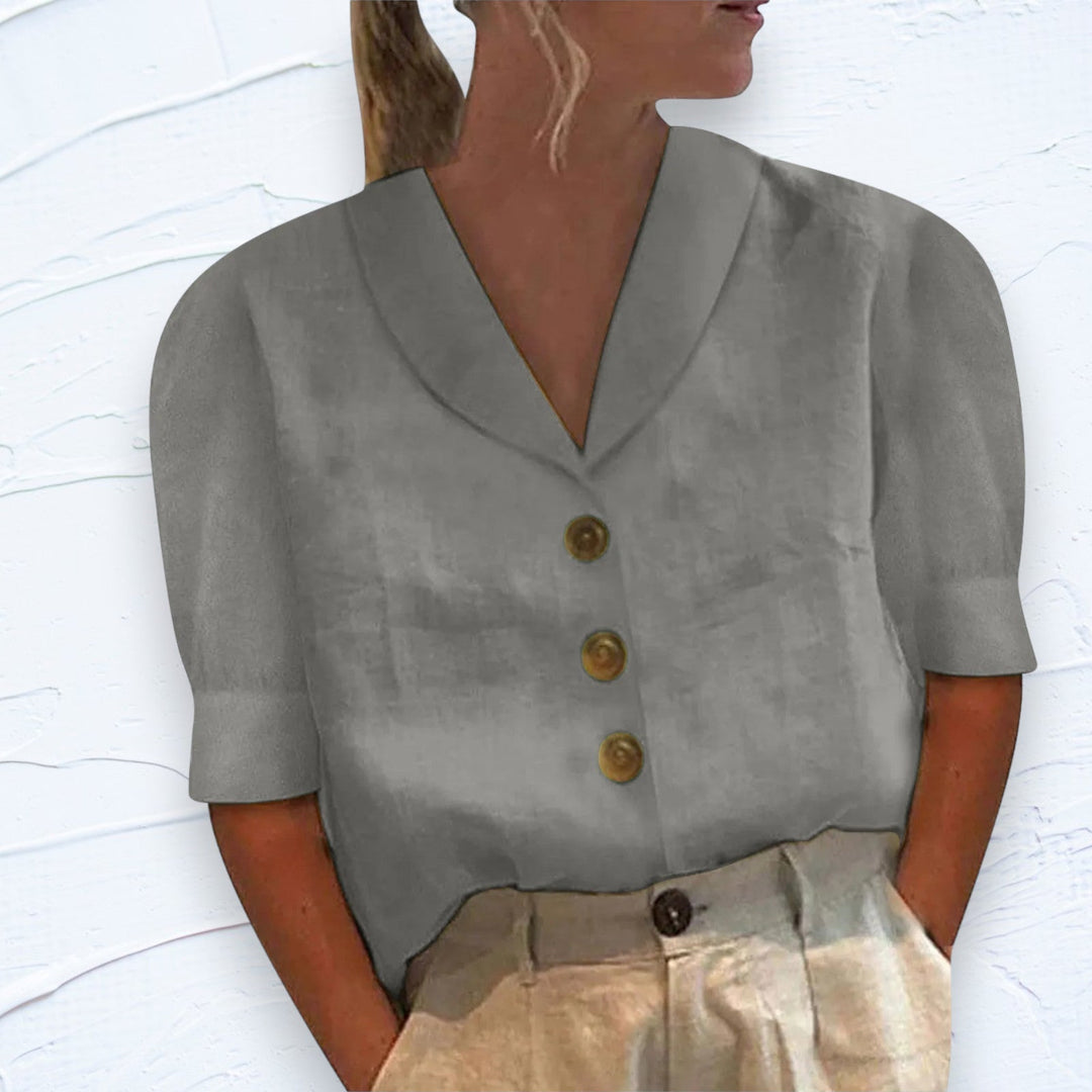 Levoire | Haut Avec Col Et Boutons Gris